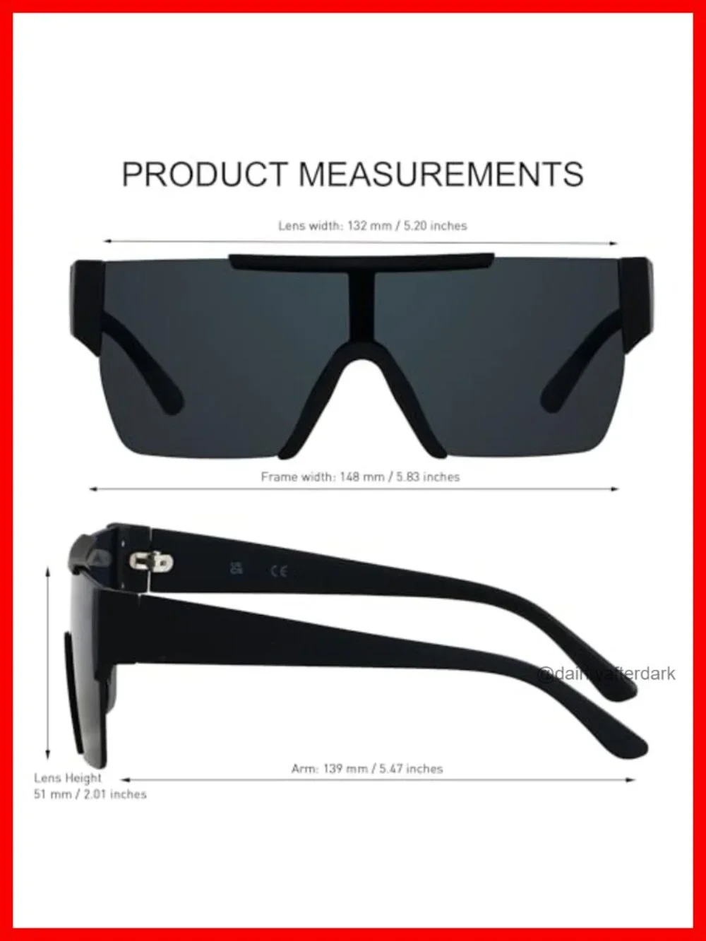 Square Flat Top Shield Sunglasses Unisex UV400 Protection